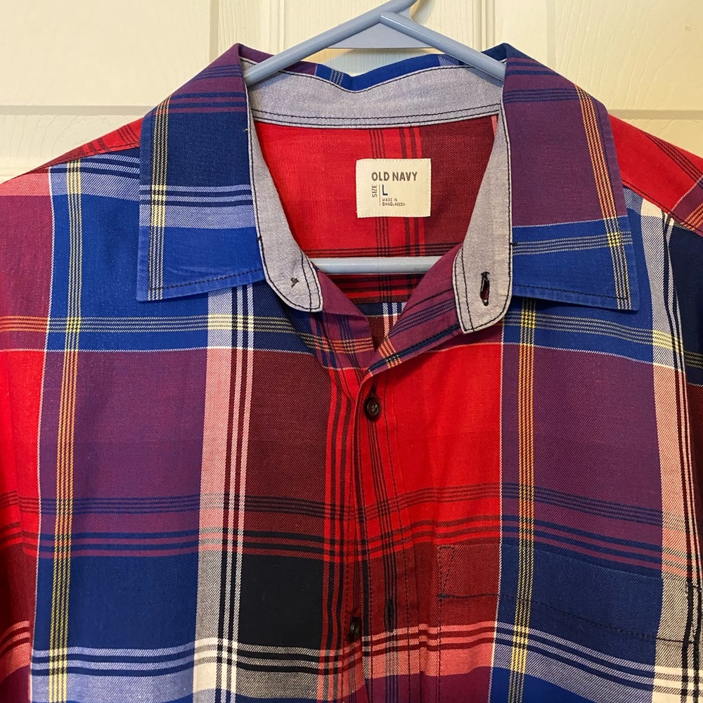 Red plaid dress shirt - Picture 2 of 4